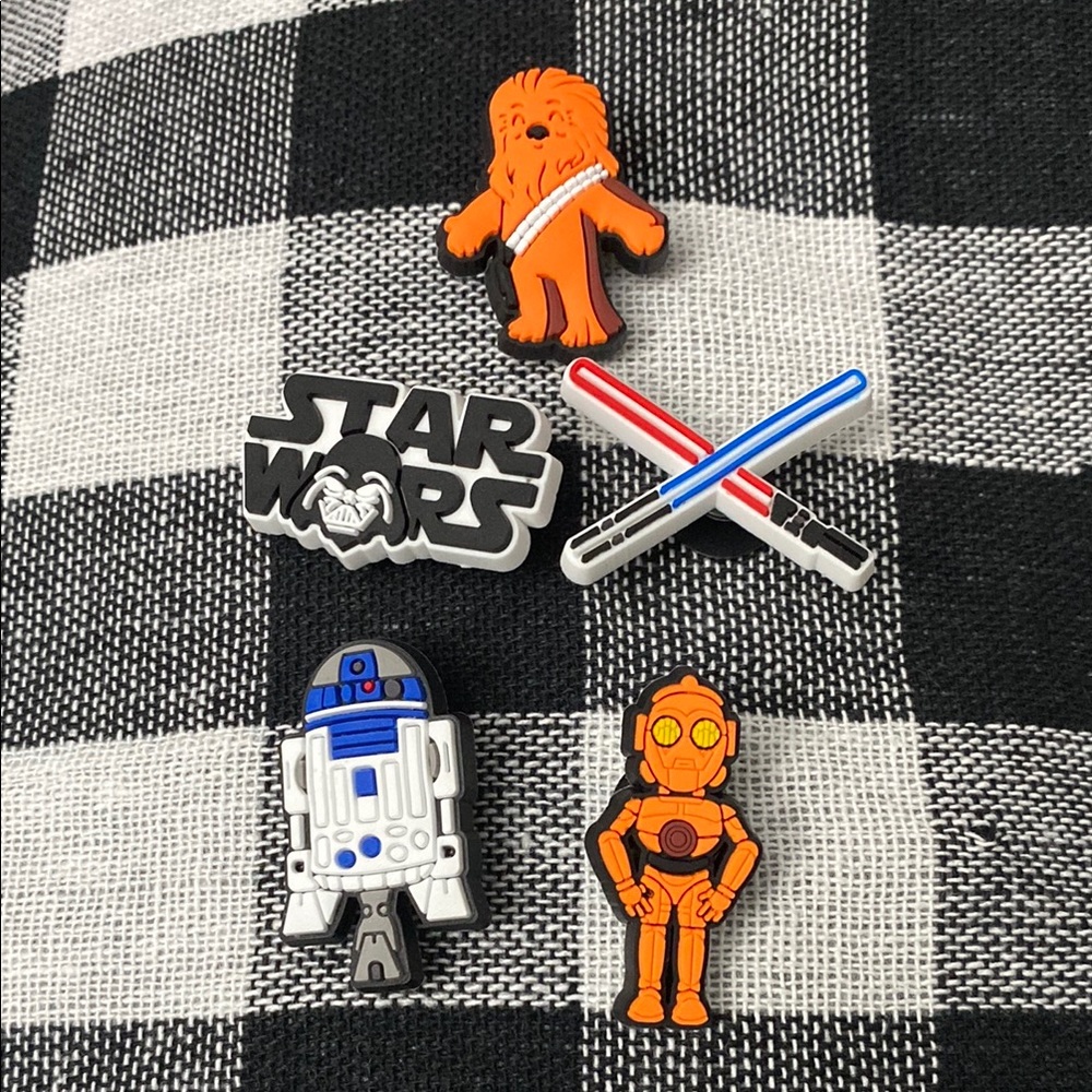 Star Wars Jibbitz Croc Charms Light Saber R2D2 Vader Chewbacca C3P0